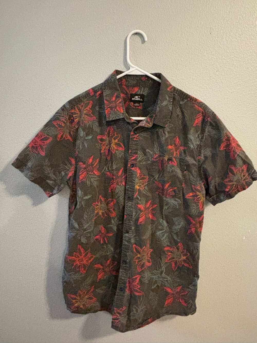 OโNeill โThresholdโ Short Sleeve Button Up Sz Large